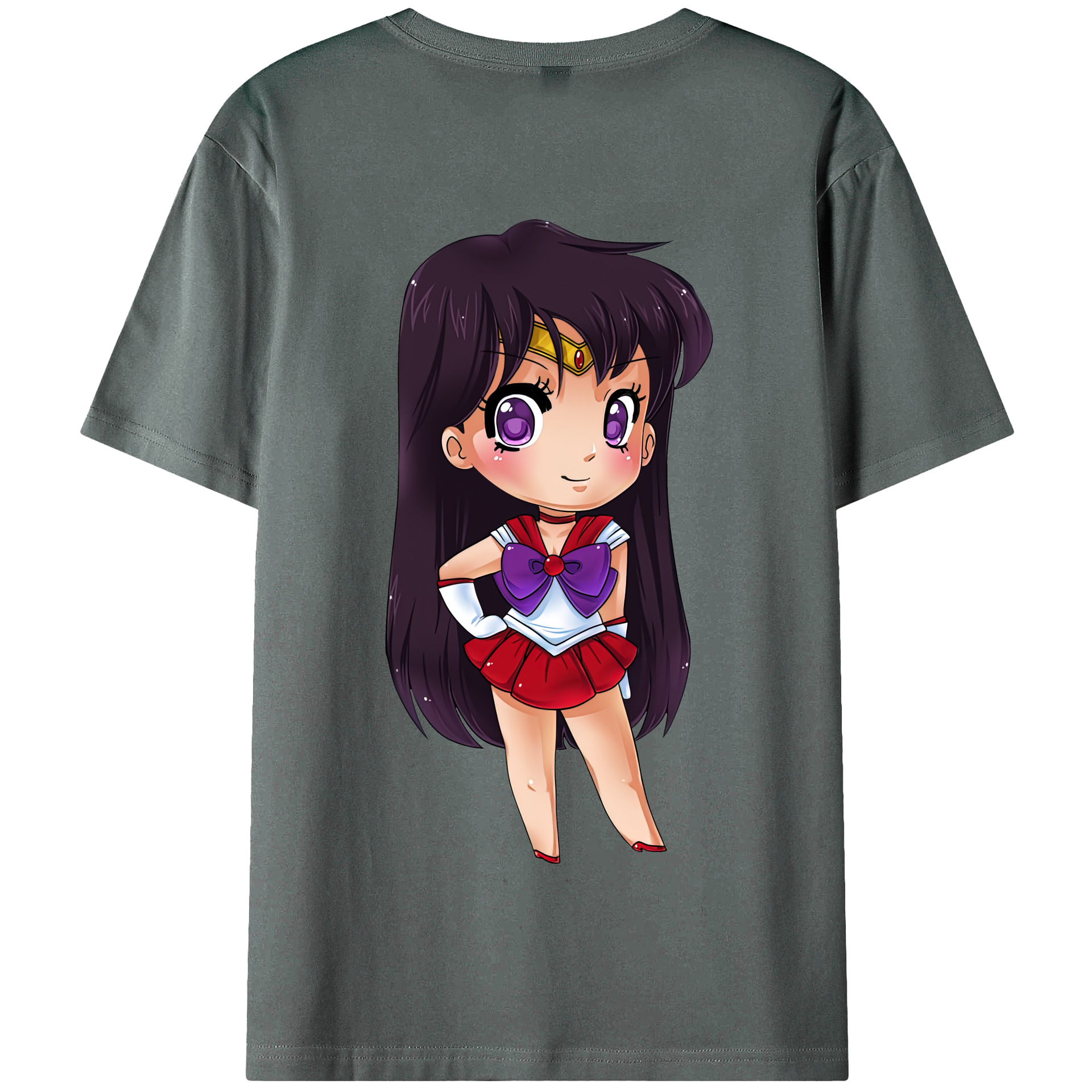 （画像用） 美少女戦士セーラームーン 火野レイ ひの レイ Sailor Moon Hino Rei （セーラーマーズ,Sailor Mars） 綿100％半袖Tシャツ（背面プリント）